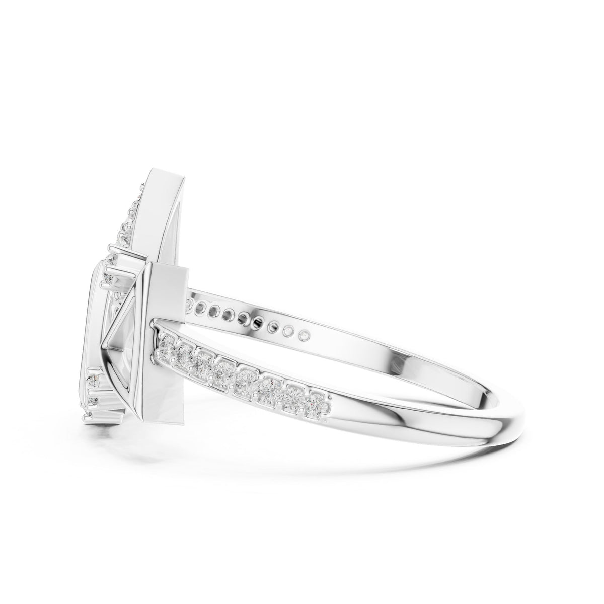Round Lab Grown Diamond Cluster Engagement Ring