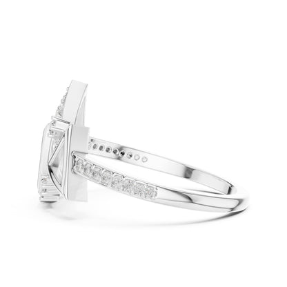 Round Lab Grown Diamond Cluster Engagement Ring