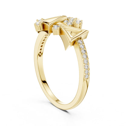 Round Lab Grown Diamond Cluster Engagement Ring