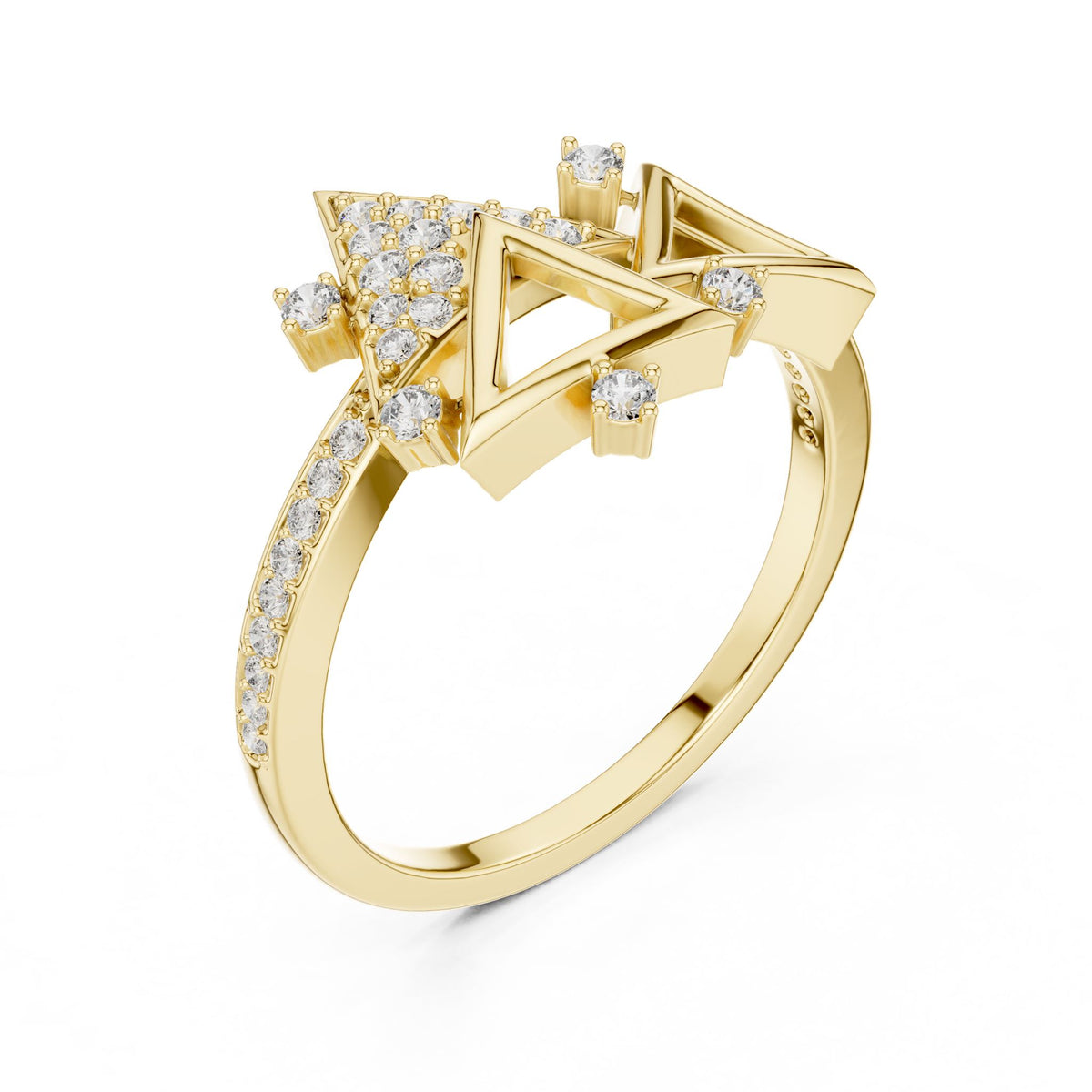 Round Lab Grown Diamond Cluster Engagement Ring