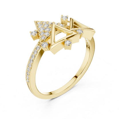 Round Lab Grown Diamond Cluster Engagement Ring