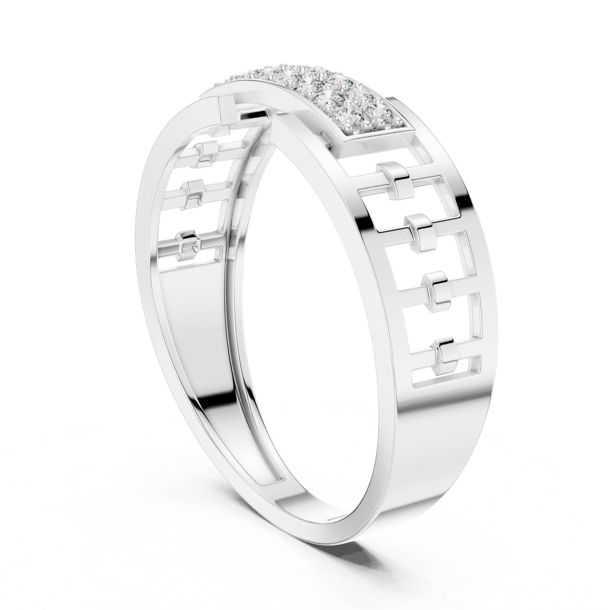Round Lab Grown Diamond Pave Engagement Ring