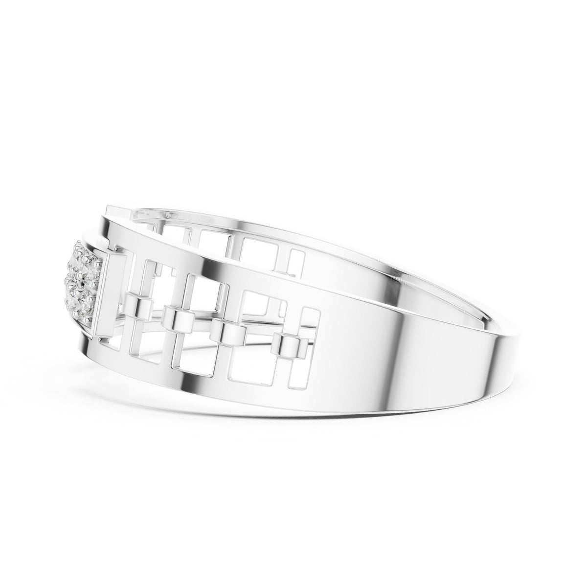 Round Lab Grown Diamond Pave Engagement Ring
