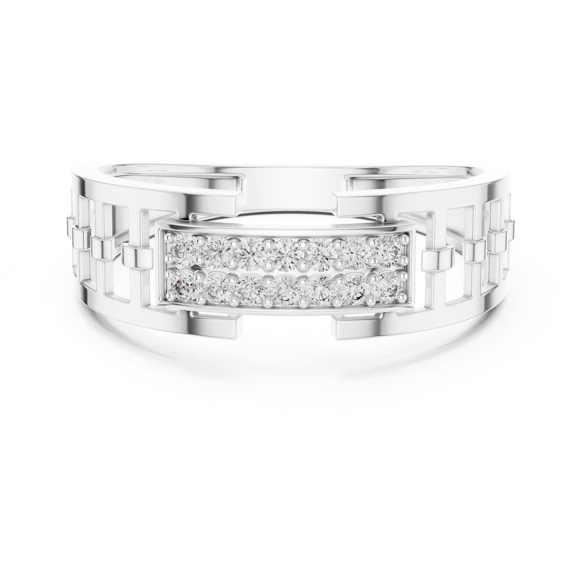 Round Lab Grown Diamond Pave Engagement Ring
