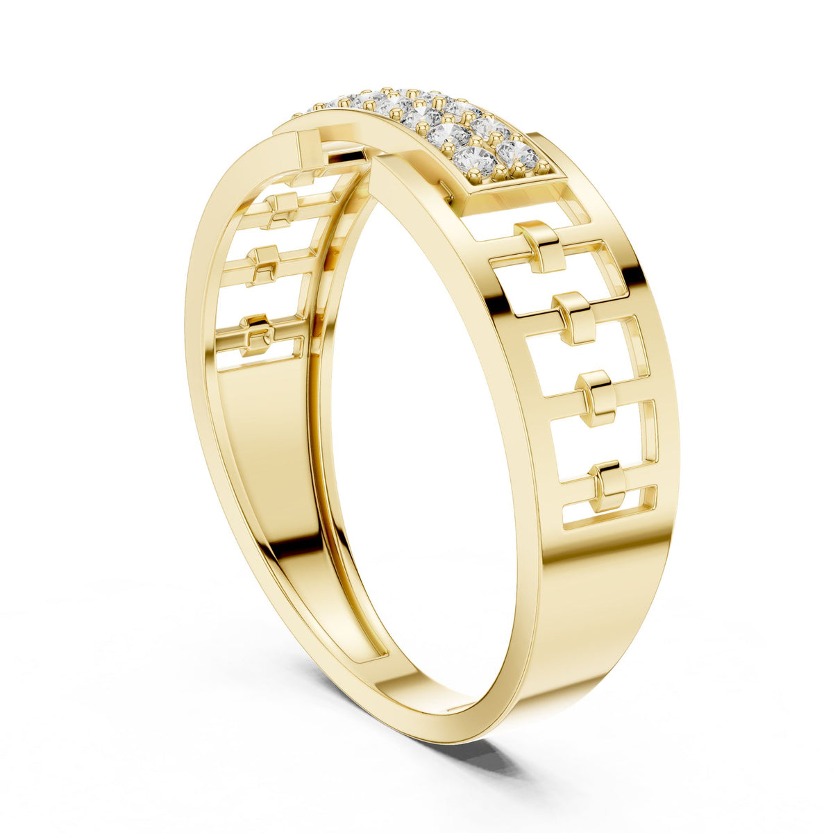 Round Lab Grown Diamond Pave Engagement Ring
