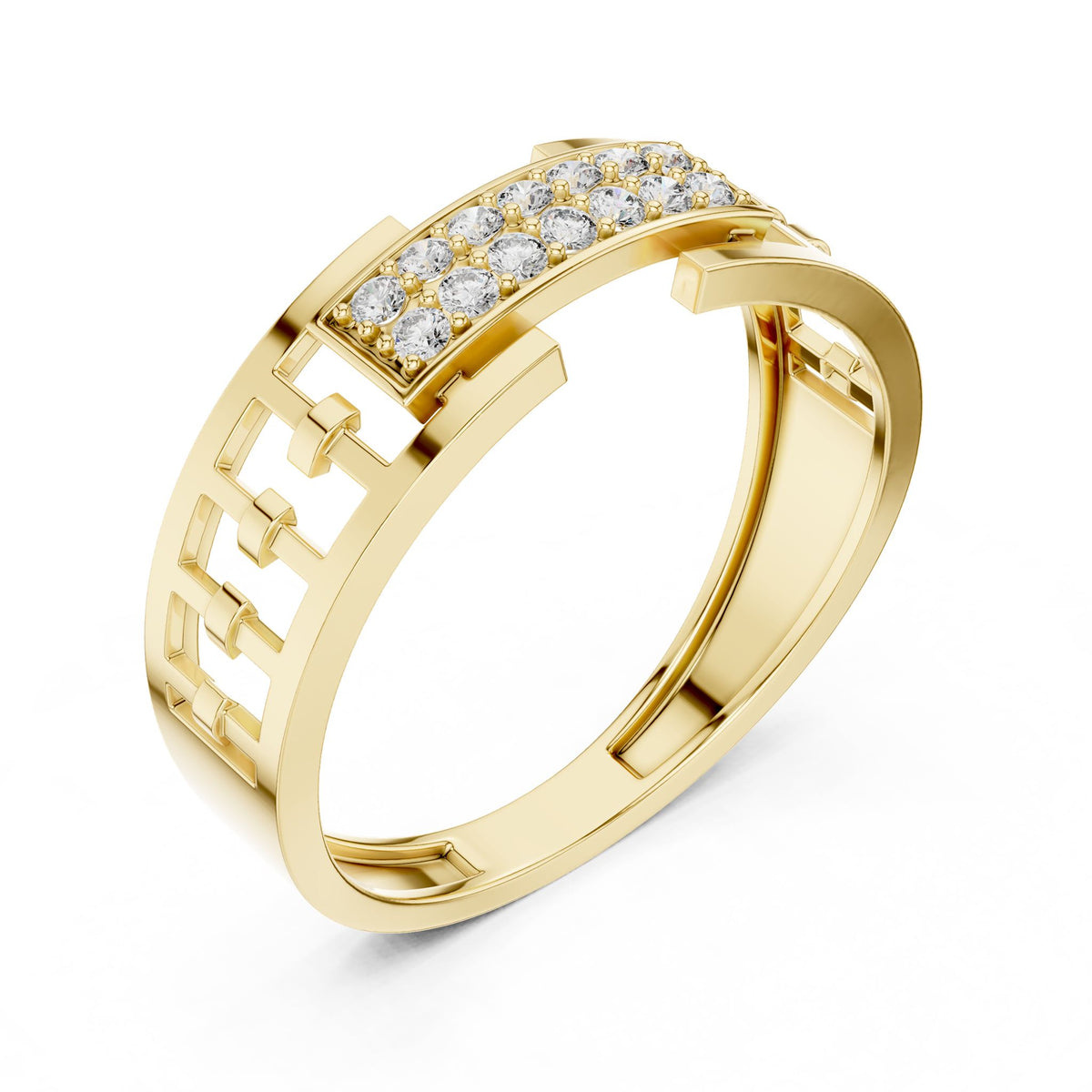 Round Lab Grown Diamond Pave Engagement Ring