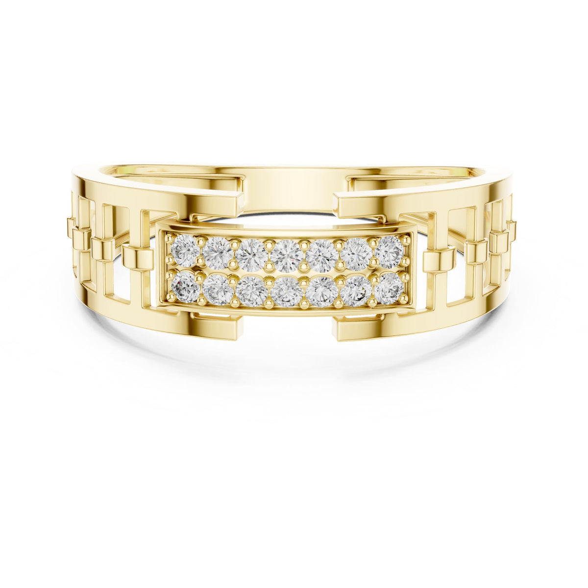 Round Lab Grown Diamond Pave Engagement Ring