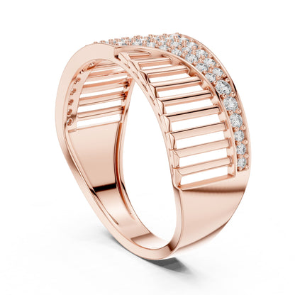 Round Lab Grown Diamond Pave Engagement Ring
