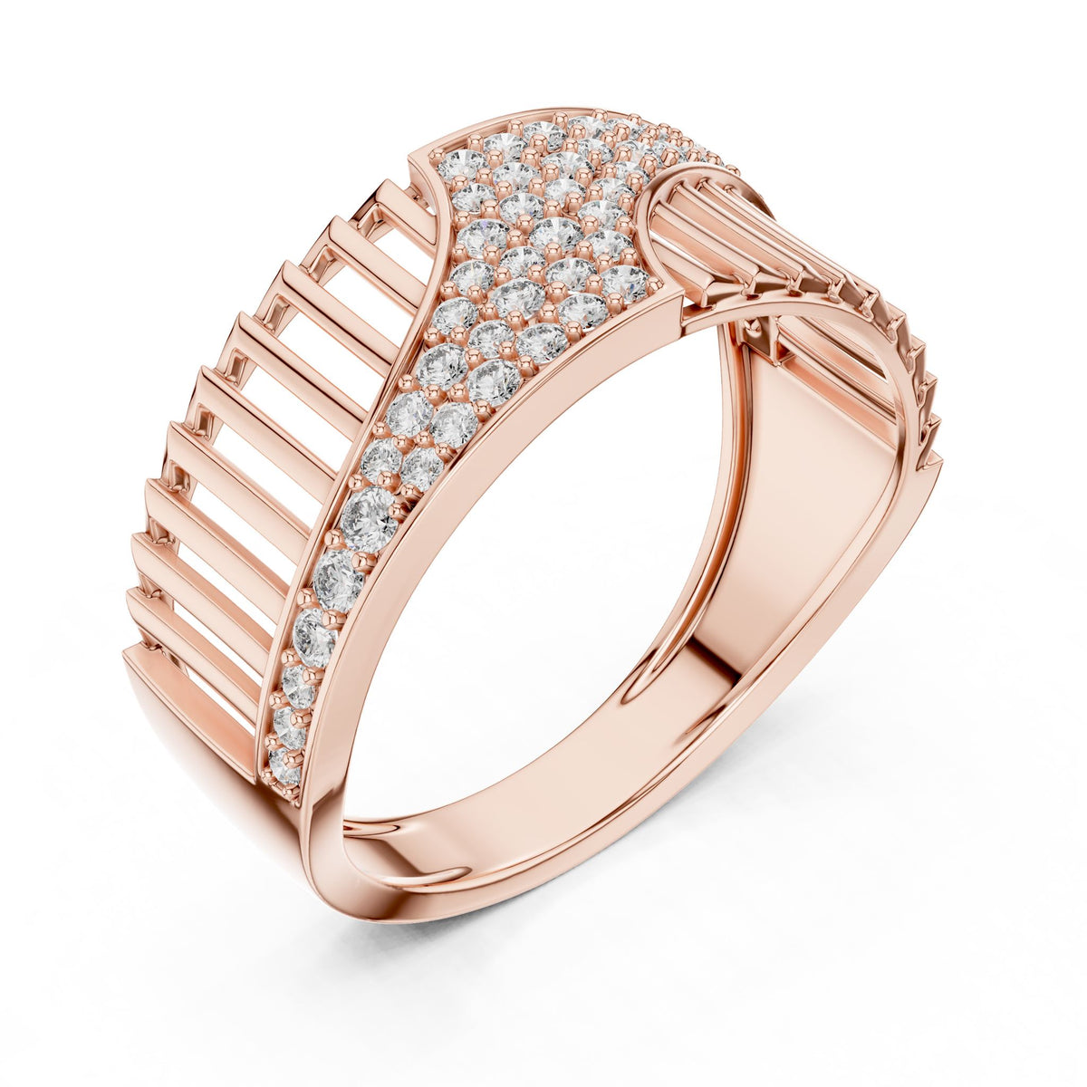 Round Lab Grown Diamond Pave Engagement Ring