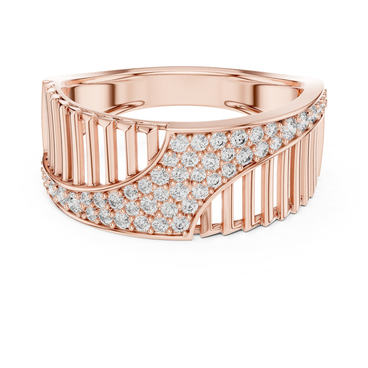 Round Lab Grown Diamond Pave Engagement Ring