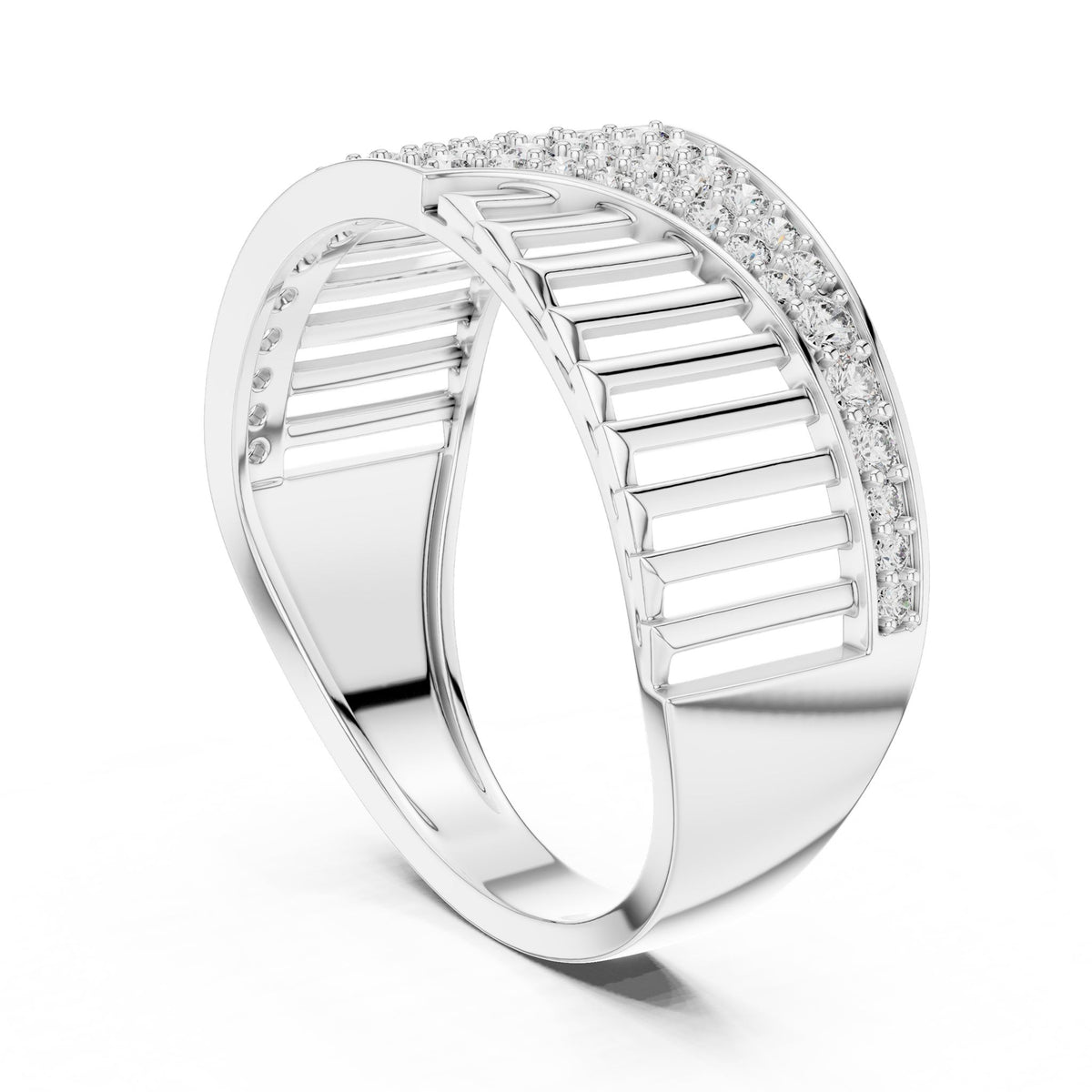 Round Lab Grown Diamond Pave Engagement Ring