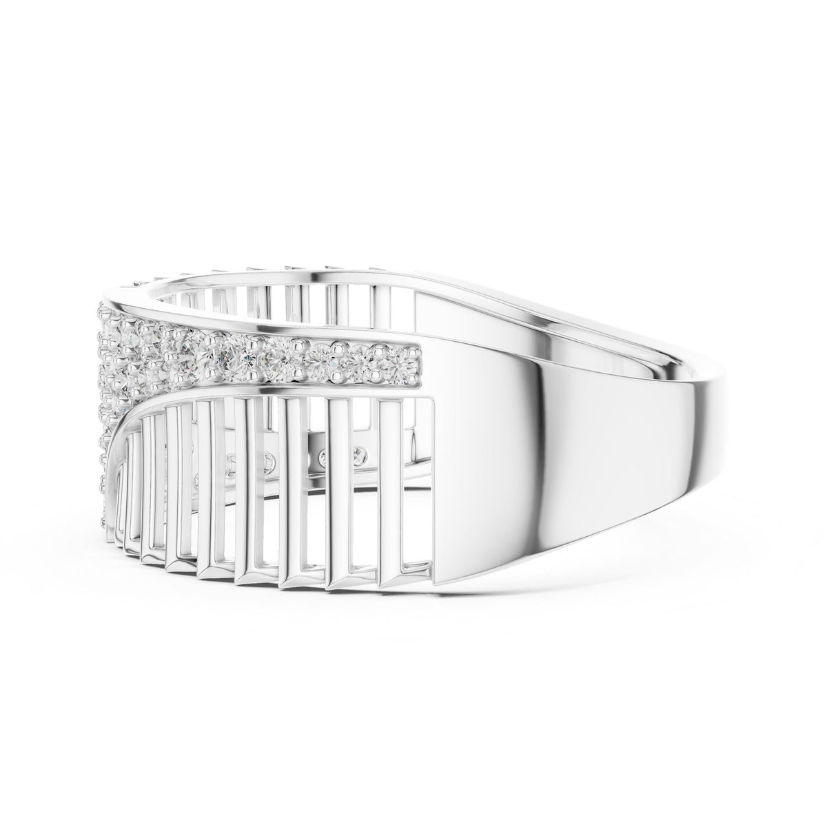 Round Lab Grown Diamond Pave Engagement Ring