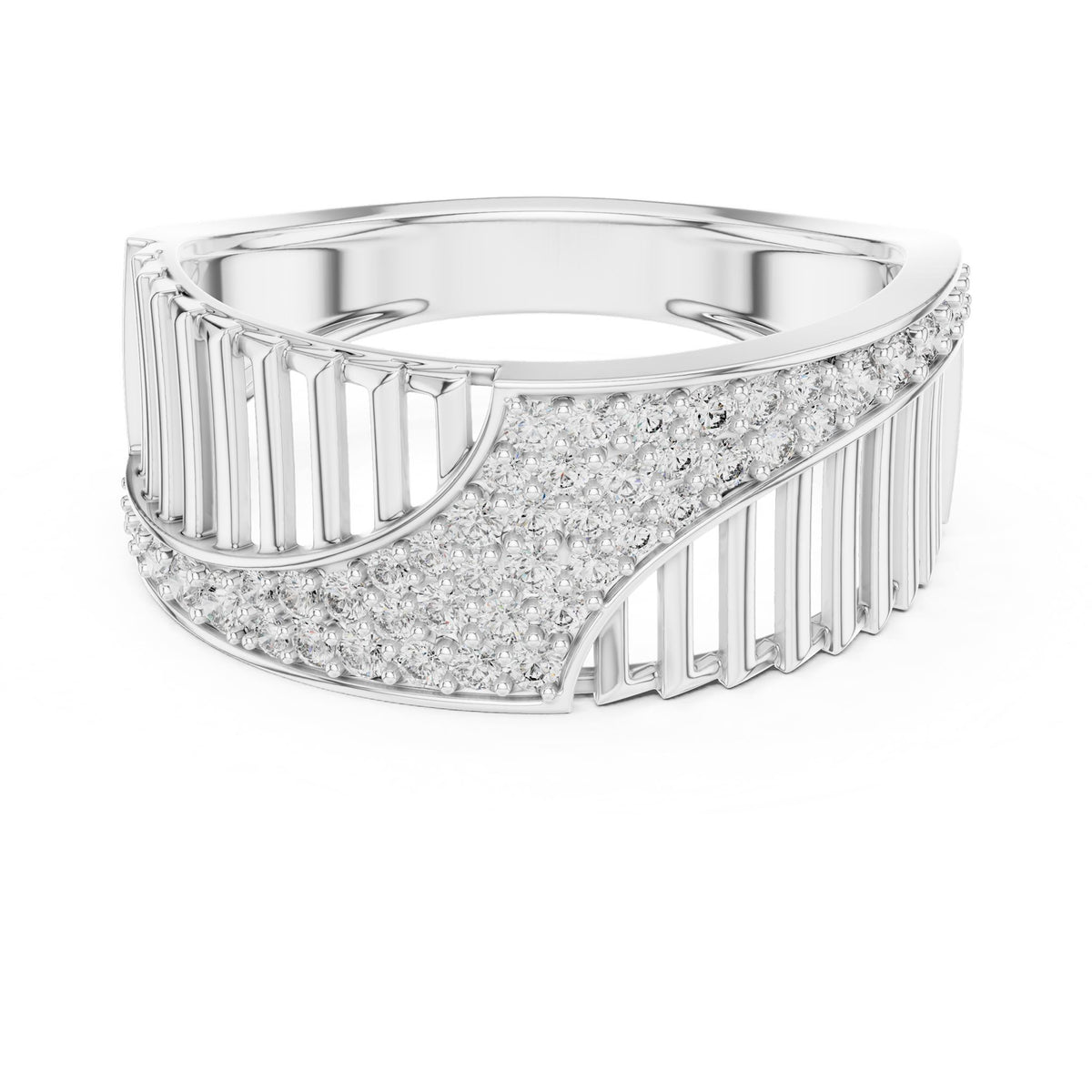 Round Lab Grown Diamond Pave Engagement Ring