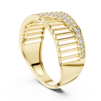 Round Lab Grown Diamond Pave Engagement Ring