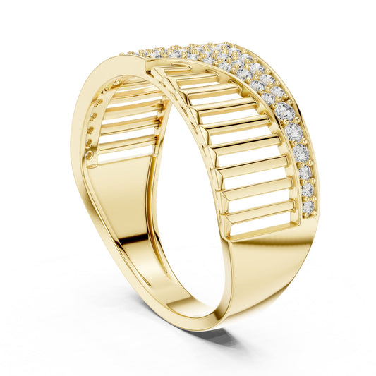 Round Lab Grown Diamond Pave Engagement Ring