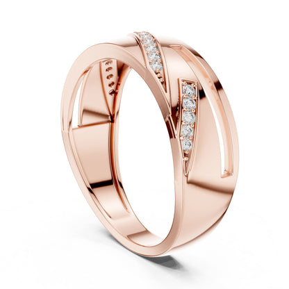 Round Lab Grown Diamond Twisted Engagement Ring