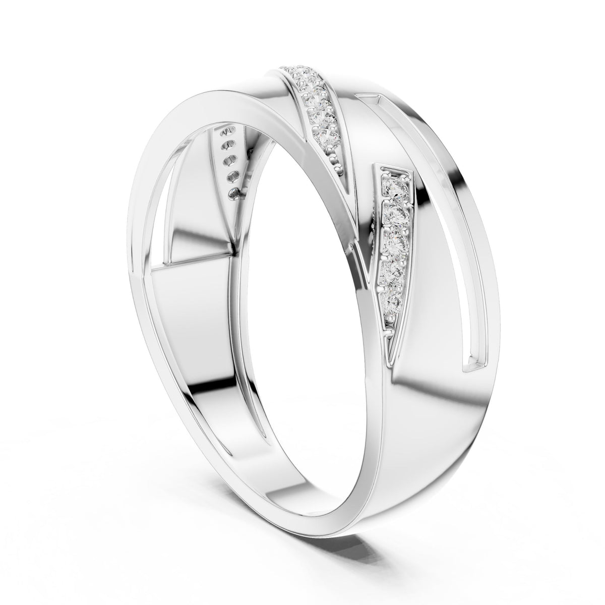Round Lab Grown Diamond Twisted Engagement Ring