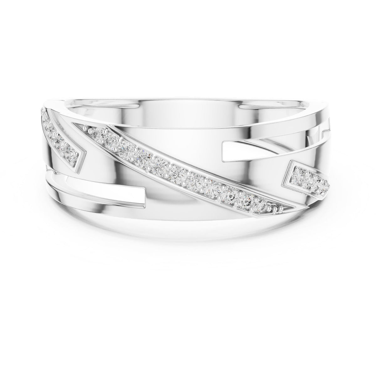 Round Lab Grown Diamond Twisted Engagement Ring