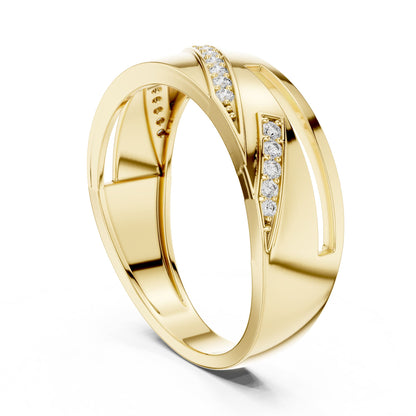Round Lab Grown Diamond Twisted Engagement Ring
