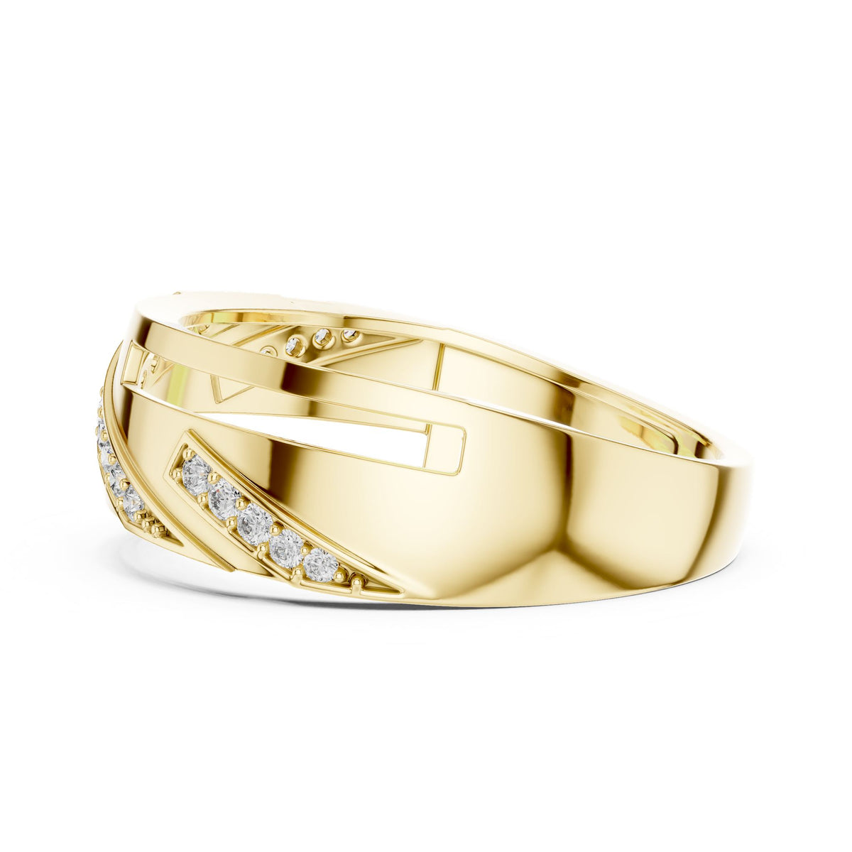Round Lab Grown Diamond Twisted Engagement Ring