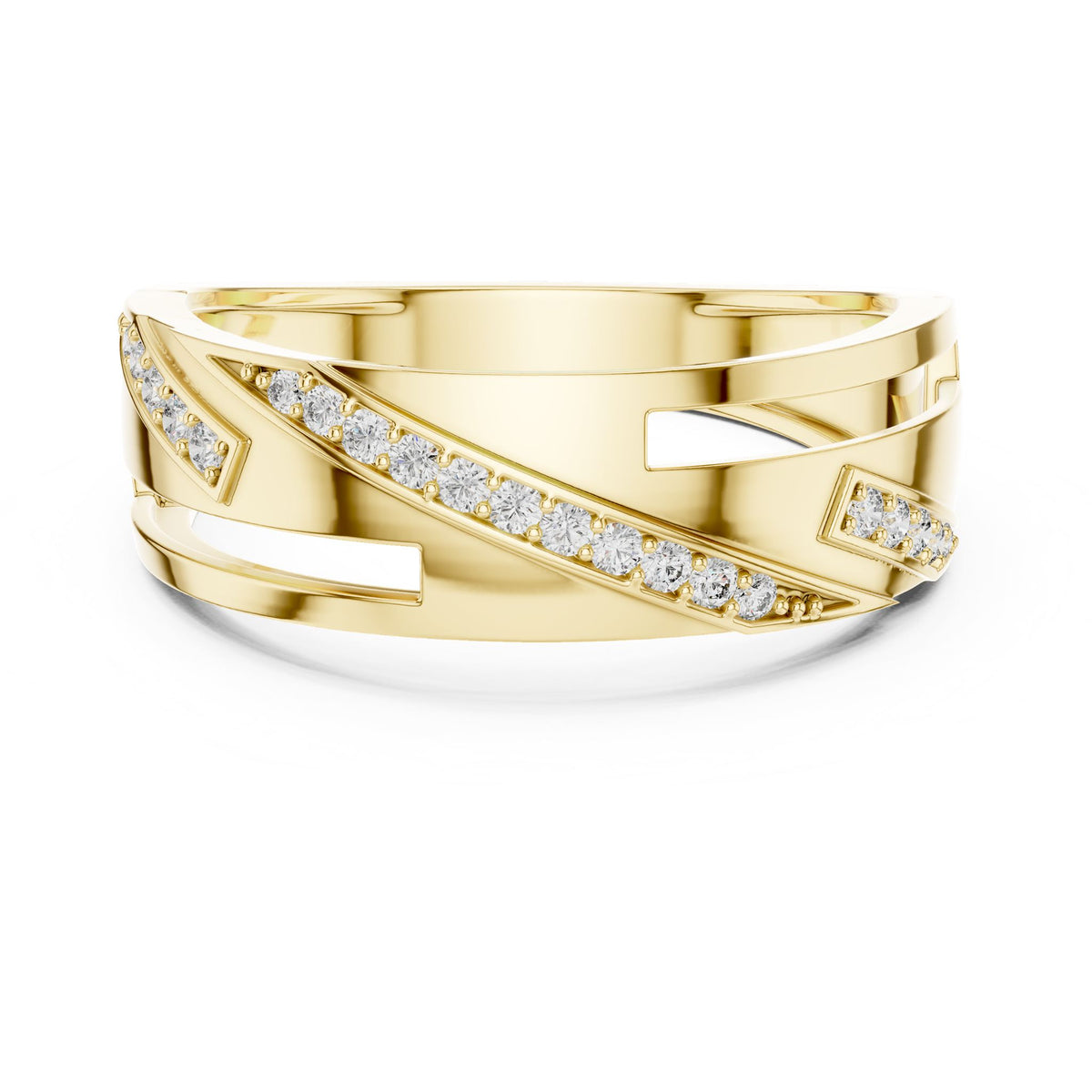 Round Lab Grown Diamond Twisted Engagement Ring