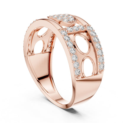 Round Lab Grown Diamond Pave Engagement Ring