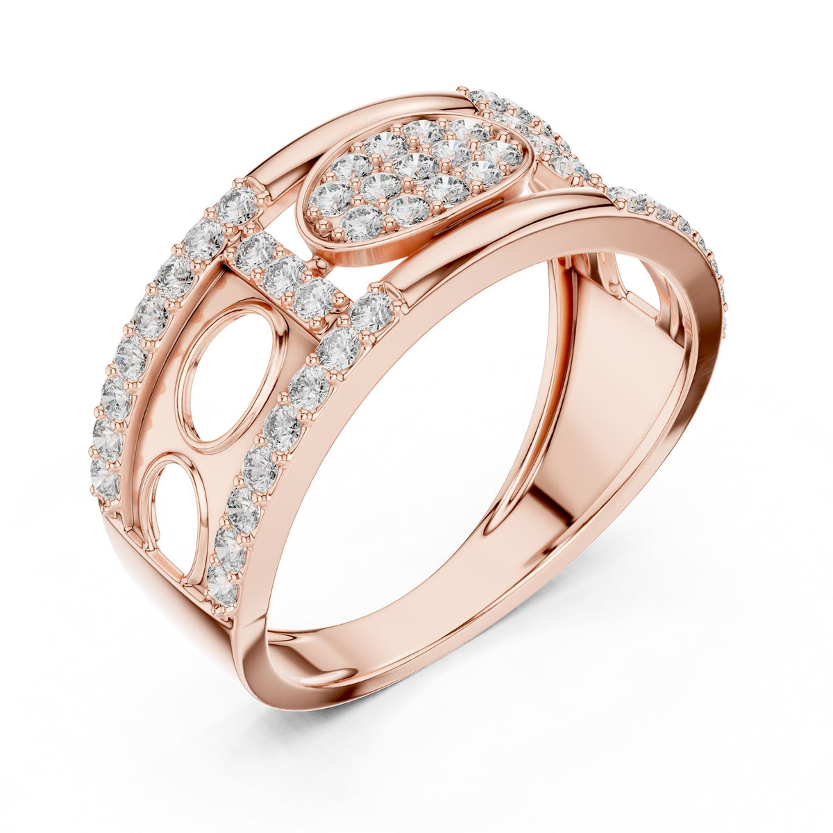 Round Lab Grown Diamond Pave Engagement Ring