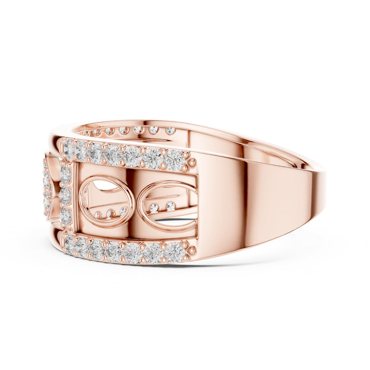 Round Lab Grown Diamond Pave Engagement Ring