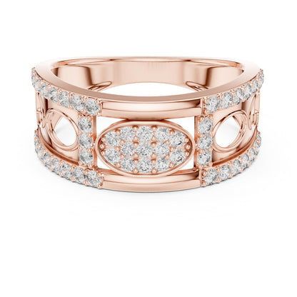 Round Lab Grown Diamond Pave Engagement Ring