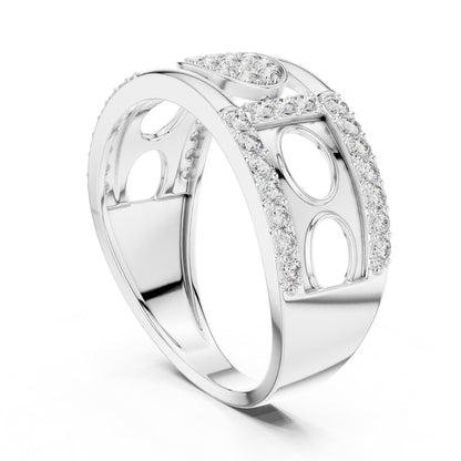 Round Lab Grown Diamond Pave Engagement Ring