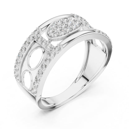 Round Lab Grown Diamond Pave Engagement Ring