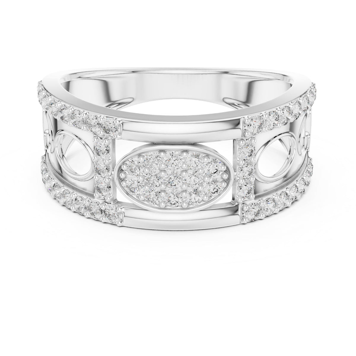Round Lab Grown Diamond Pave Engagement Ring