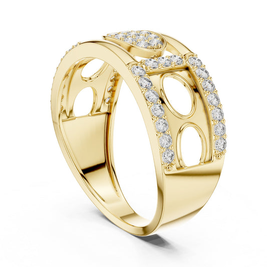 Round Lab Grown Diamond Pave Engagement Ring