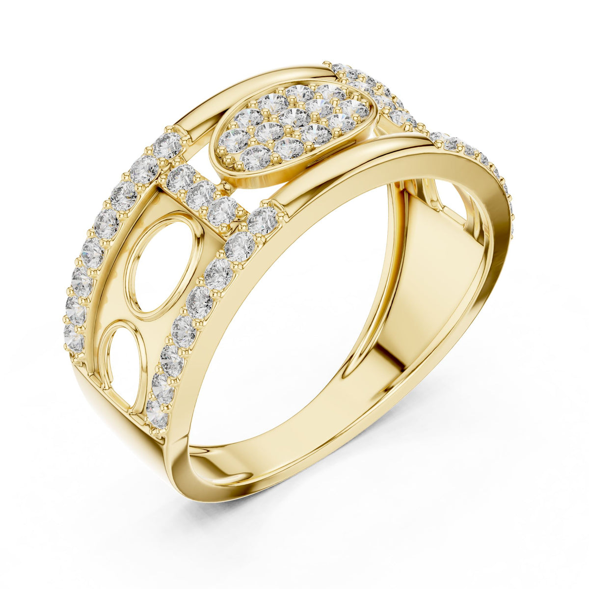 Round Lab Grown Diamond Pave Engagement Ring