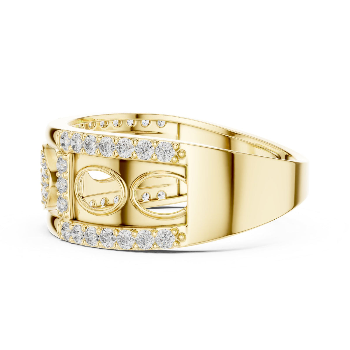 Round Lab Grown Diamond Pave Engagement Ring