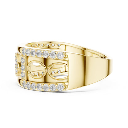Round Lab Grown Diamond Pave Engagement Ring