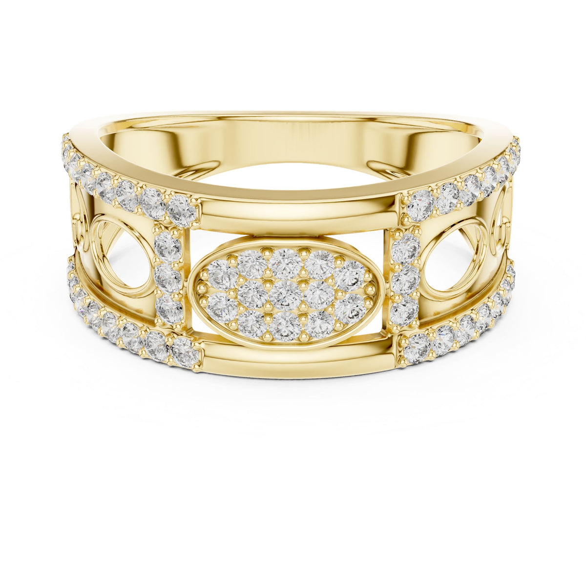 Round Lab Grown Diamond Pave Engagement Ring