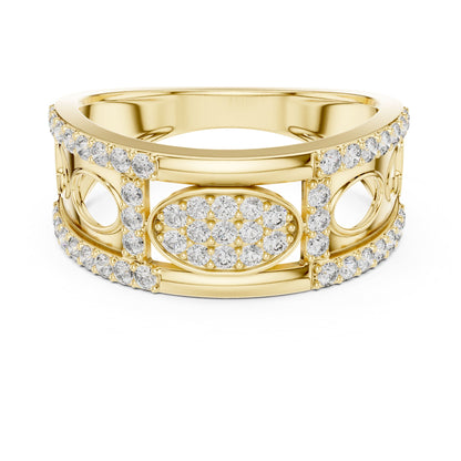Round Lab Grown Diamond Pave Engagement Ring