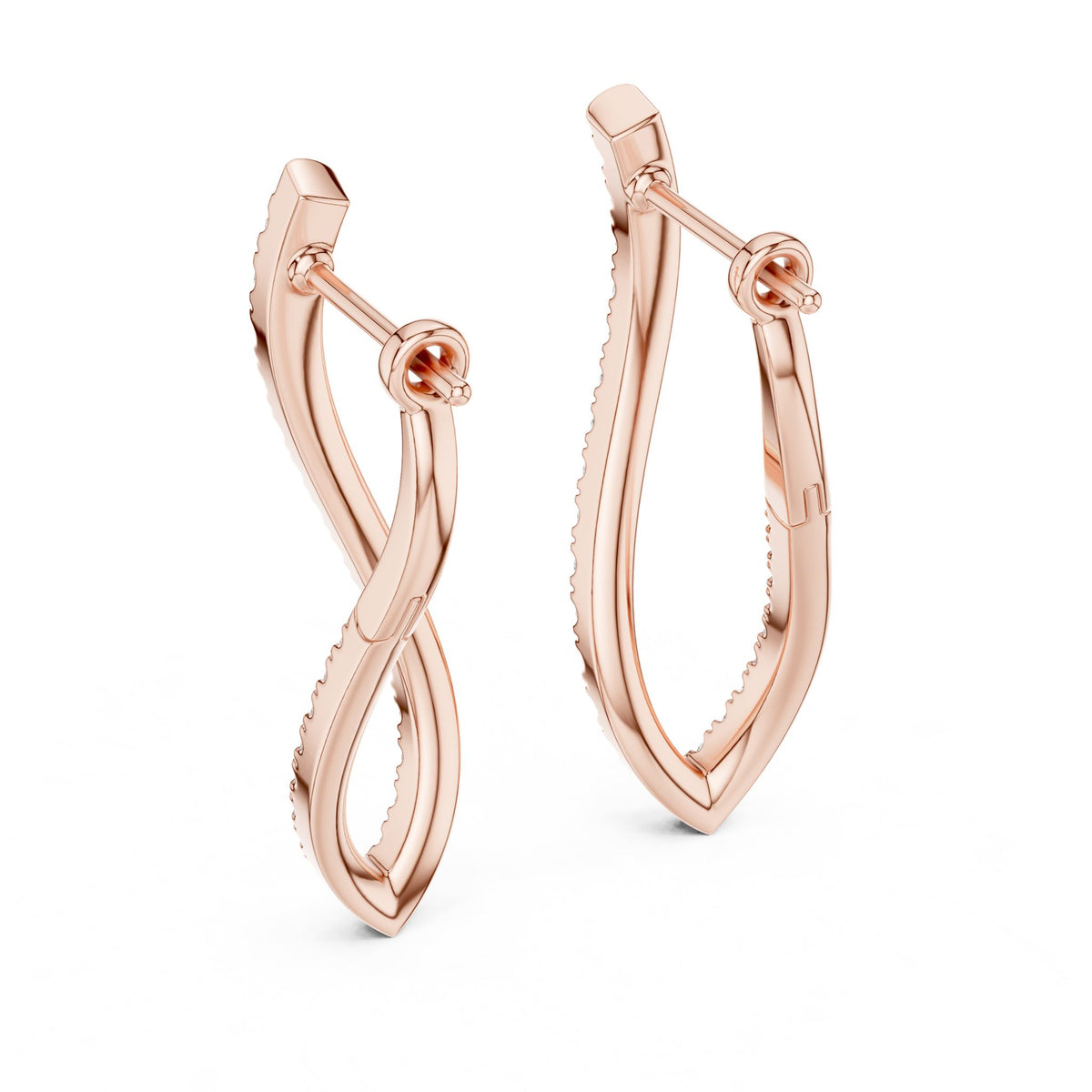 Round Hoop Lab Grown Diamond Earrings