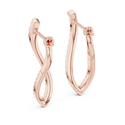 Round Hoop Lab Grown Diamond Earrings