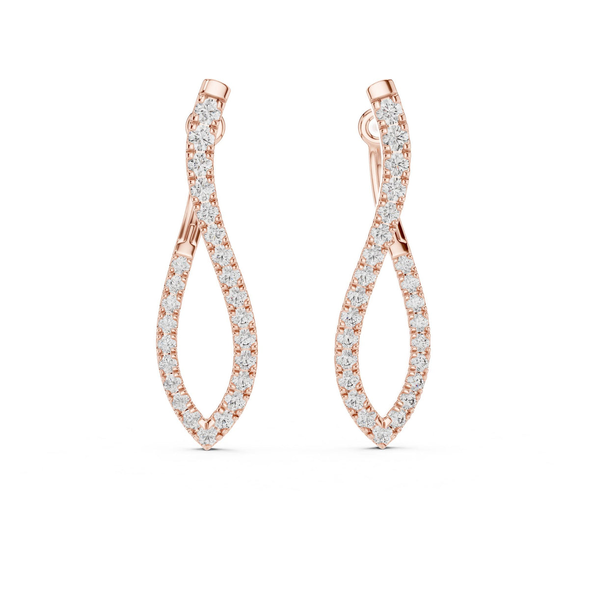 Round Hoop Lab Grown Diamond Earrings