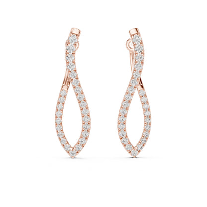 Round Hoop Lab Grown Diamond Earrings