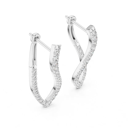 Round Hoop Lab Grown Diamond Earrings