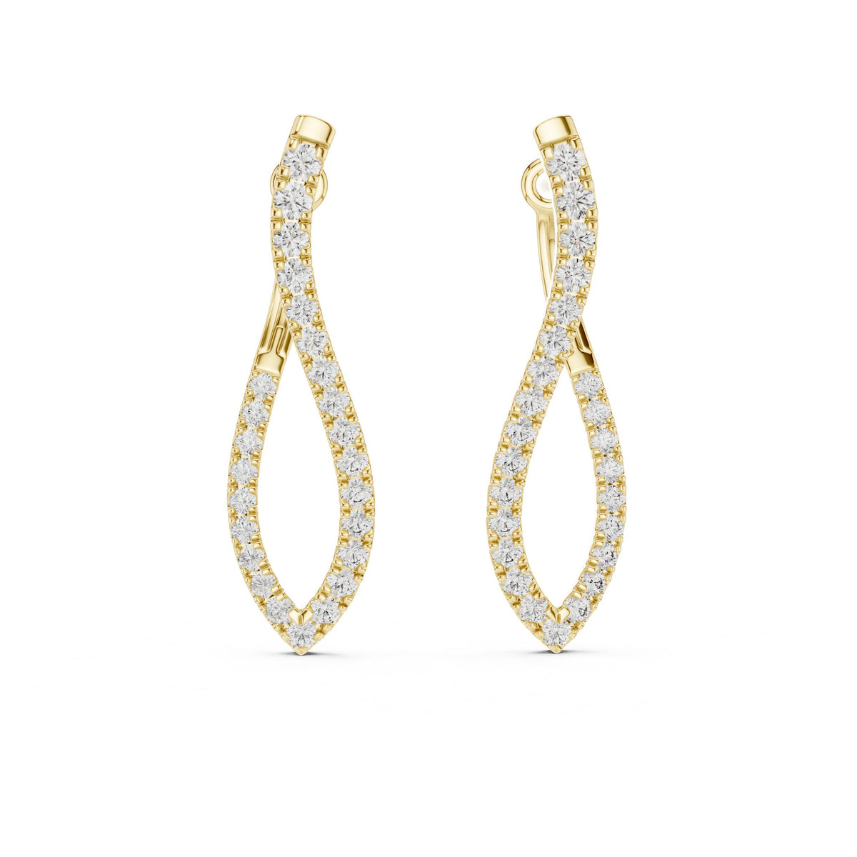 Round Hoop Lab Grown Diamond Earrings
