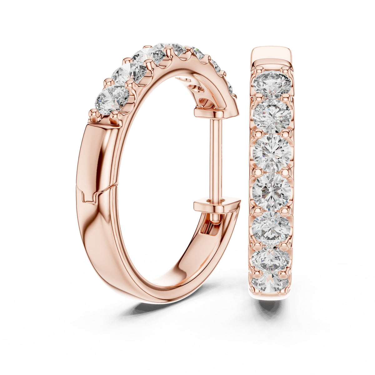 Round Hoop Lab Grown Diamond Earrings