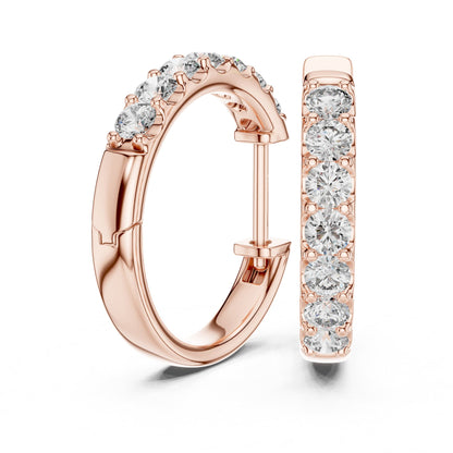 Round Hoop Lab Grown Diamond Earrings