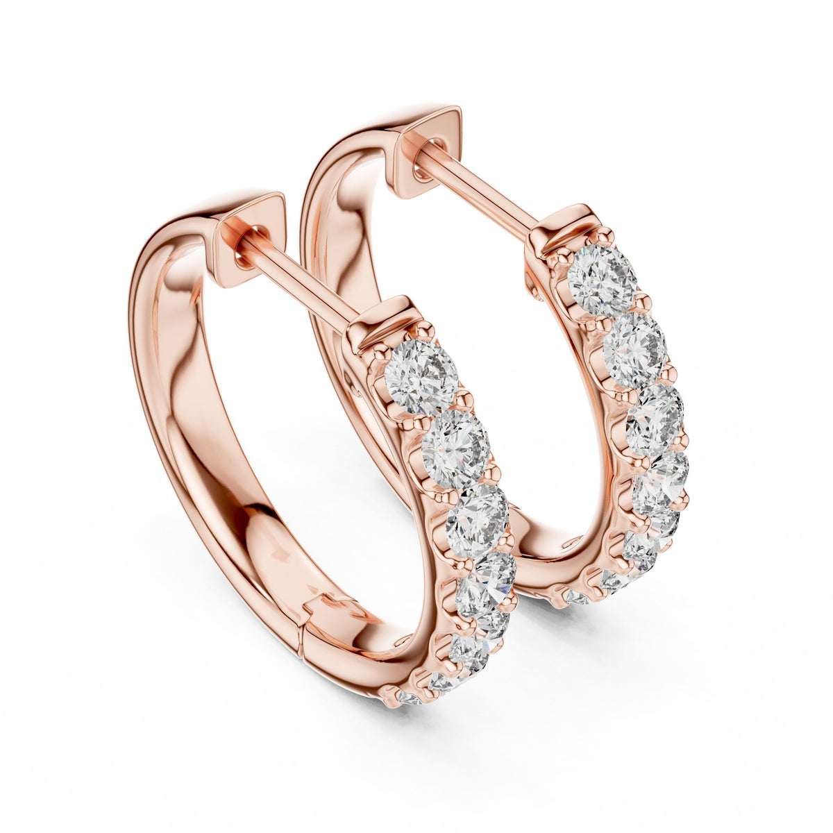 Round Hoop Lab Grown Diamond Earrings
