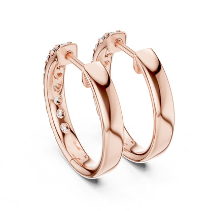 Round Hoop Lab Grown Diamond Earrings