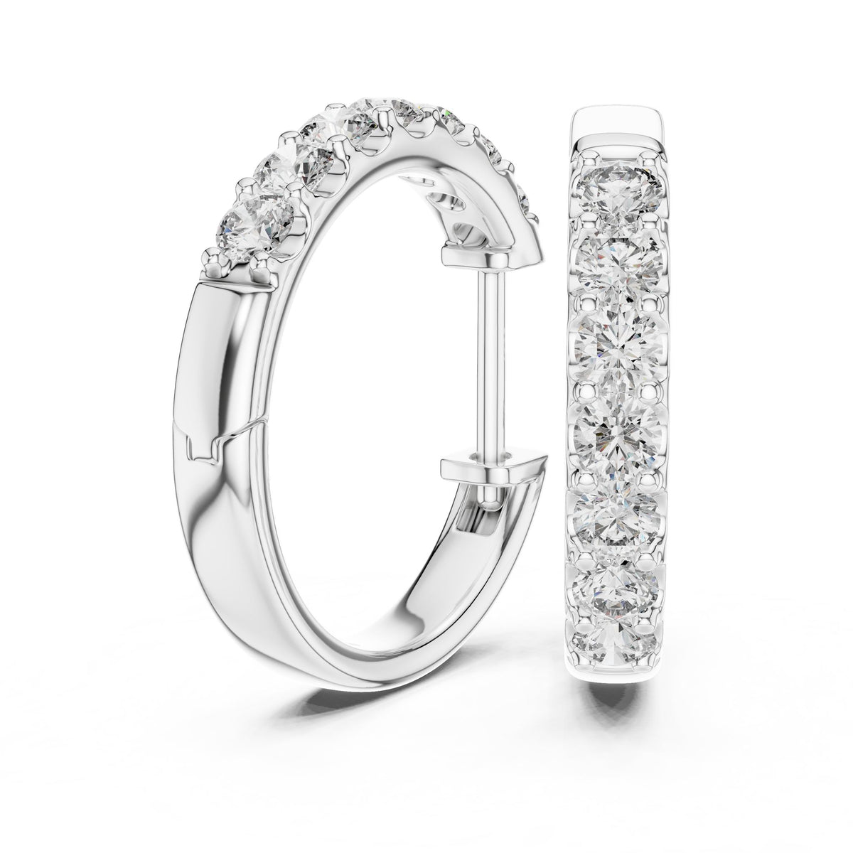Round Hoop Lab Grown Diamond Earrings