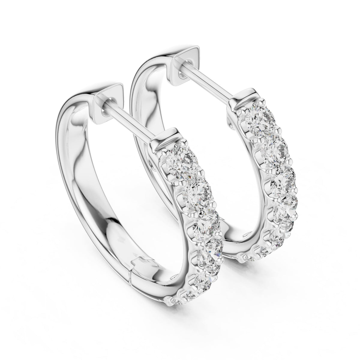 Round Hoop Lab Grown Diamond Earrings
